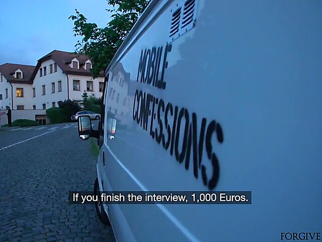Naive blonde confession for money and van fuck