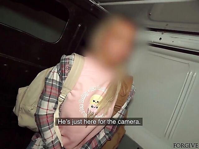 Sinful runaway gets talked into sex in a van