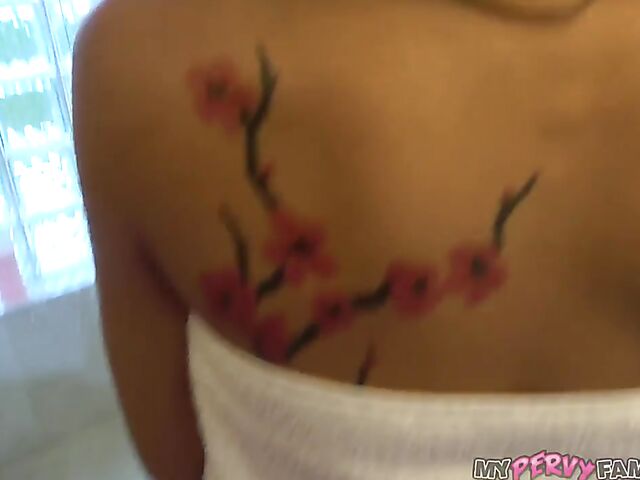 Vina Sky - Asian teen POV fun with her stepdaddy for money