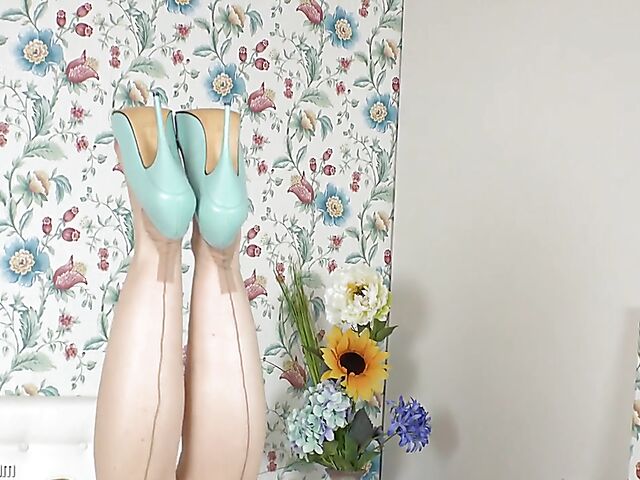 Dirty talking mature temptress Sofia Rae stripping and dildoing her twat in her lovely lingerie