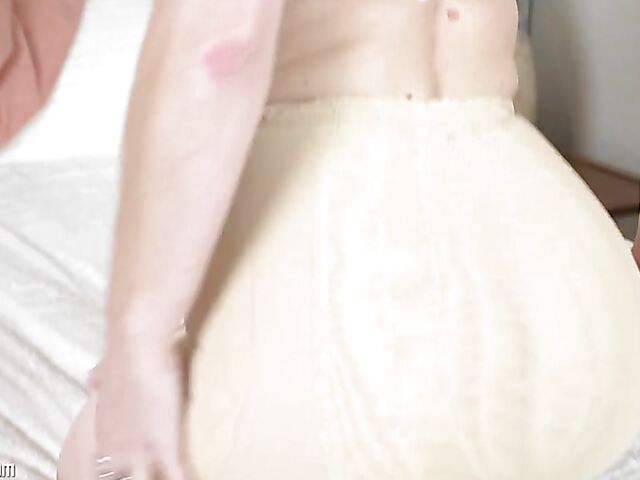 Dirty talking mature temptress Sofia Rae stripping and dildoing her twat in her lovely lingerie