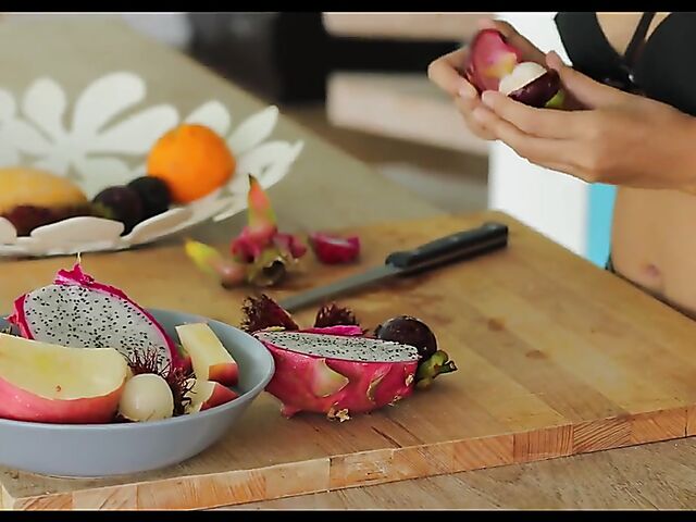 Beautiful asian Kahlisa loves swimming naked