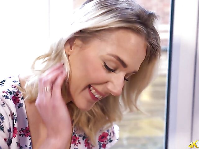 Aston Wilde - Flat chested English MILF not wearing a bra