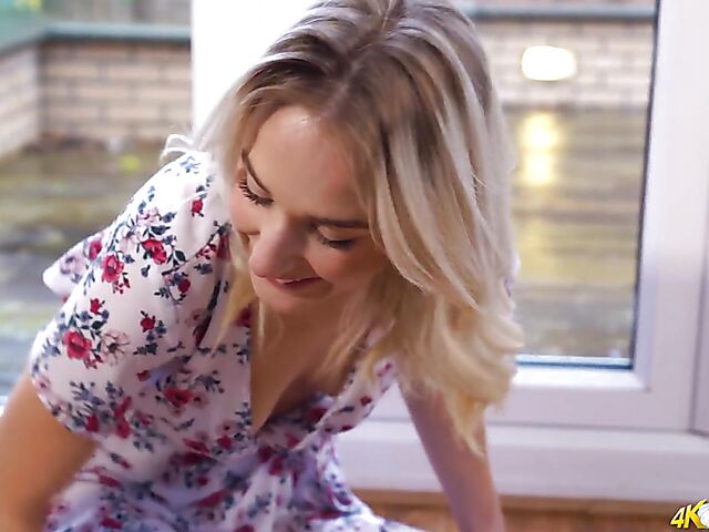 Aston Wilde - Flat chested English MILF not wearing a bra