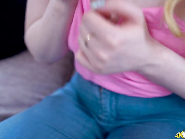  Blonde Lana's downblouse tits to turn you on