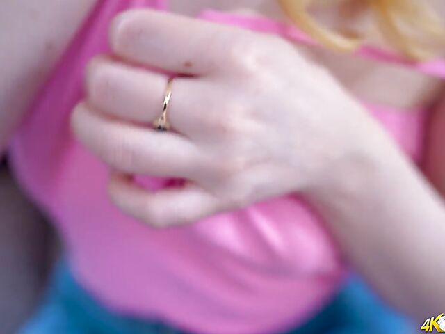  Blonde Lana's downblouse tits to turn you on