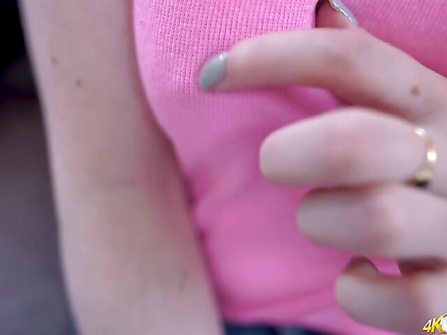  Blonde Lana's downblouse tits to turn you on