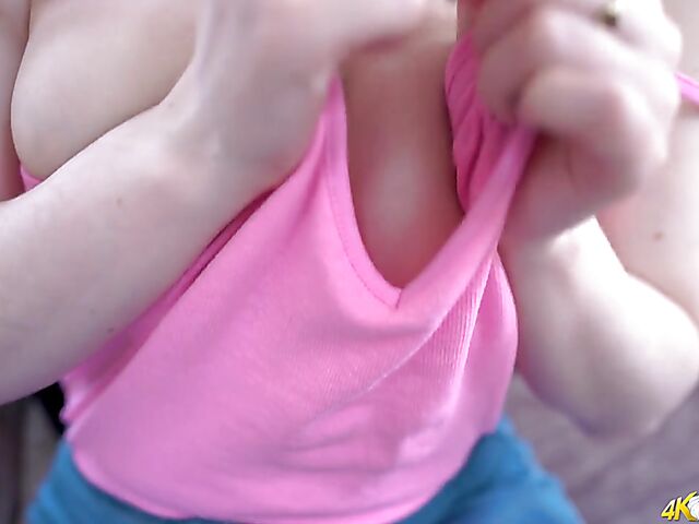  Blonde Lana's downblouse tits to turn you on