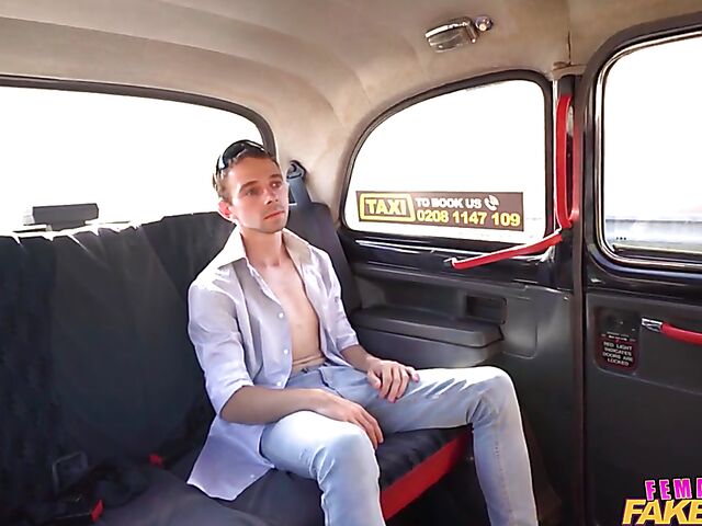 Hot MILF cab driver Shalina Devine fucks a skinny guy