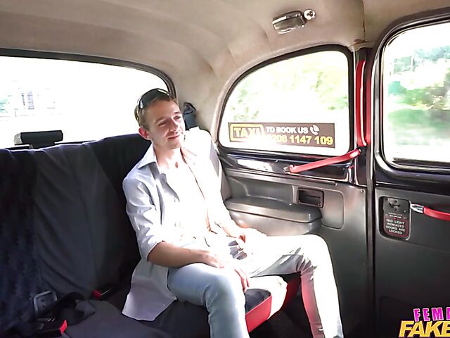 Hot MILF cab driver Shalina Devine fucks a skinny guy