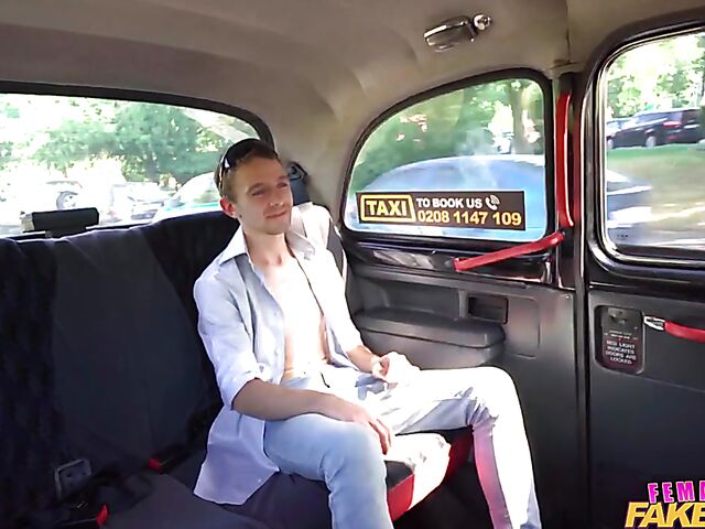 Hot MILF cab driver Shalina Devine fucks a skinny guy