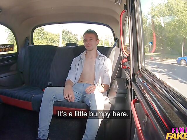 Hot MILF cab driver Shalina Devine fucks a skinny guy