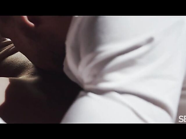 Romantic erotic sex in the dark of the bedroom with Tiny Tina