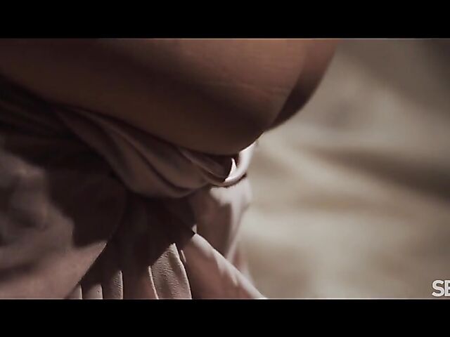 Romantic erotic sex in the dark of the bedroom with Tiny Tina