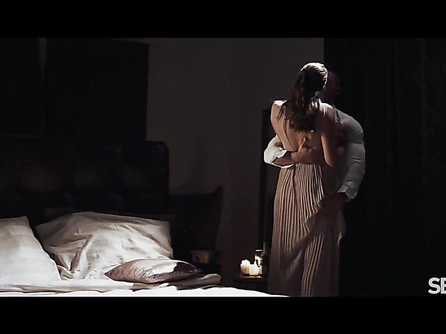 Romantic erotic sex in the dark of the bedroom with Tiny Tina