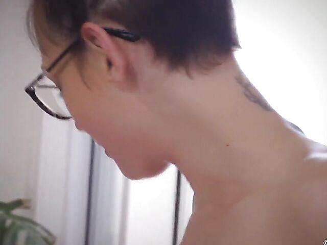 Lauryl & Isha - Lesbian glasses and bushy pussies in the kitchen