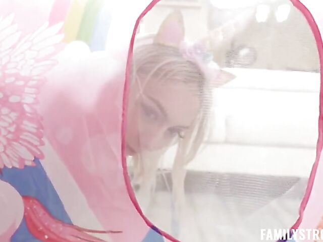 Chloe Temple - Teen step sister catches brother jerking off