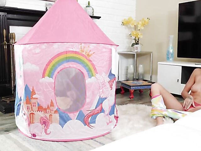 Chloe Temple - Teen step sister catches brother jerking off