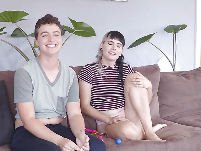 Marina Lee & Stone Silver - Hairy lesbian couple nude interview