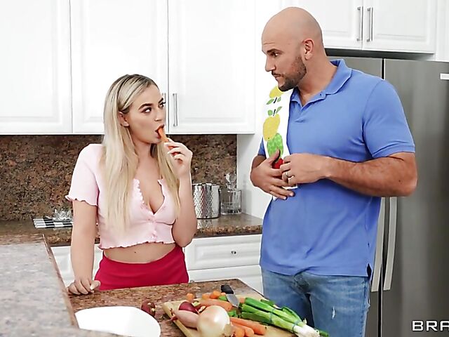Blake Blossom's kitchen quickie with her girlfriend's dad