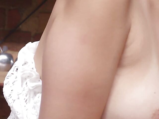 Petria - Short hair solo masturbation with a vibrating dildo