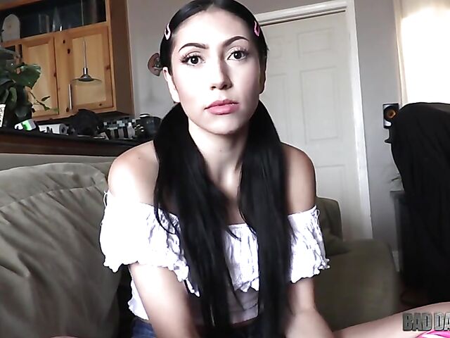 POV action with dark-haired daddy's girl Judy Jolie