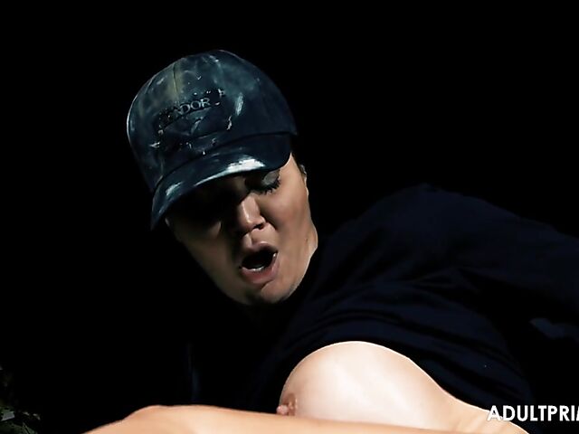 Fake tits MILF in boots Jasmine Jae fucks a commando