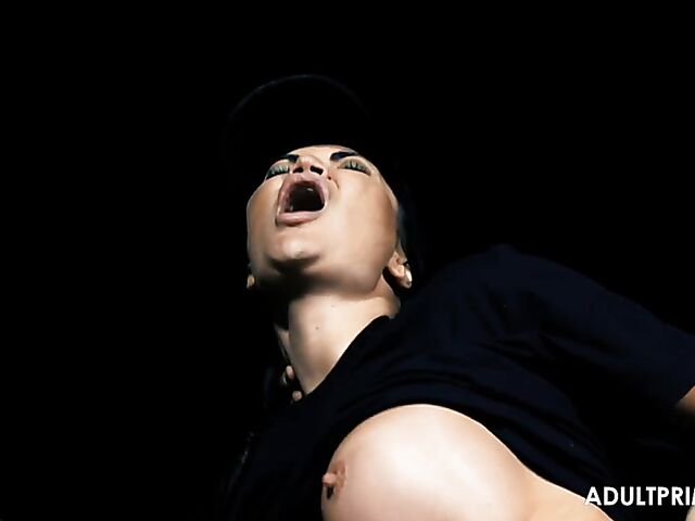 Fake tits MILF in boots Jasmine Jae fucks a commando