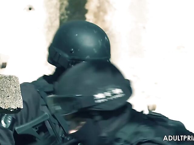 Fake tits MILF in boots Jasmine Jae fucks a commando