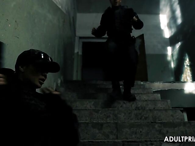 Fake tits MILF in boots Jasmine Jae fucks a commando