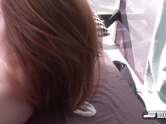 Public massage sex in the box truck with sexy euro babe Mona Sweet