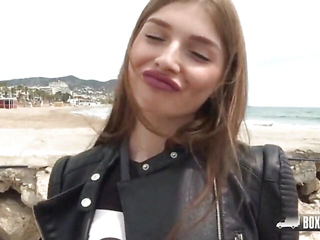 Public massage sex in the box truck with sexy euro babe Mona Sweet