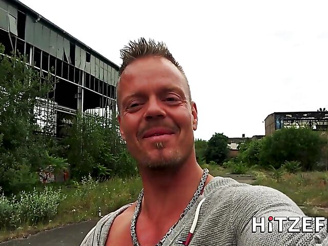 German tattooed blonde with a pierced clit Harleen Van Hynten gets screwed outside