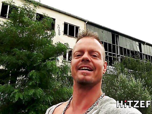 German tattooed blonde with a pierced clit Harleen Van Hynten gets screwed outside