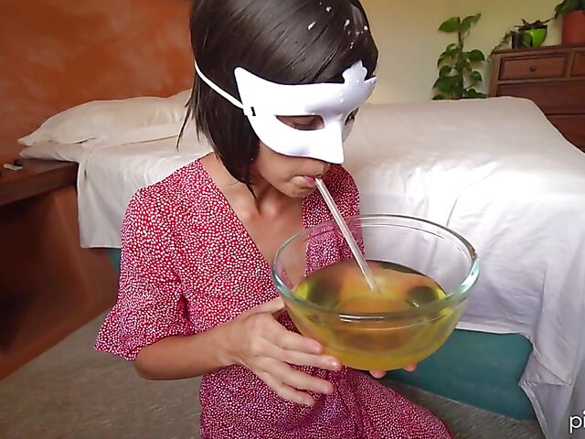Bruce & Morgan - Masked girlfriend drinking piss and cum