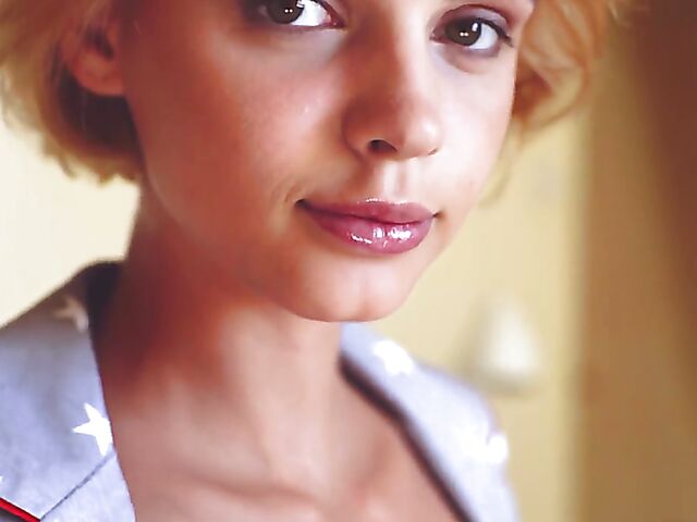 Morning wake up and erotic solo in Lilit's bed