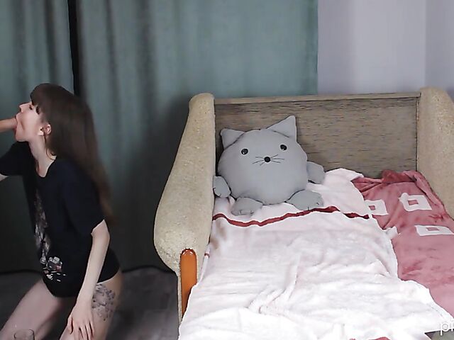 Alexandra Letova - Teen piss drinking debut and BJ