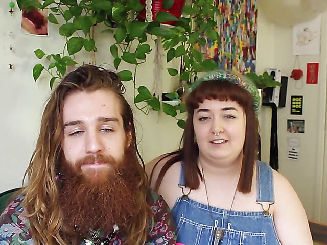 Almond & Stephen - Skinny hippie man and his BBW girlfriend have sex