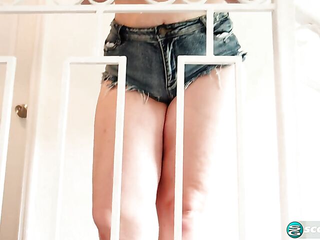 Brooklyn Springvalley displays her huge fake tits while changing her sling bikinis and dildoing her cunt