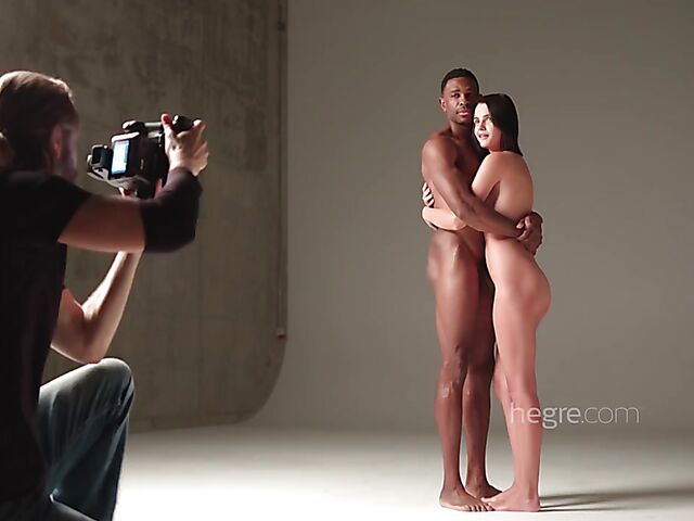 Ariel & Robin - Interracial couple nude art photo session BTS