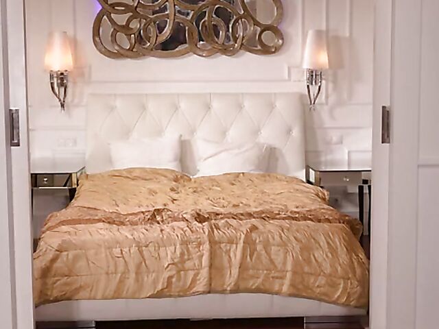 Stockings high heels on Tiffany Tatum as she masturbates and fucks