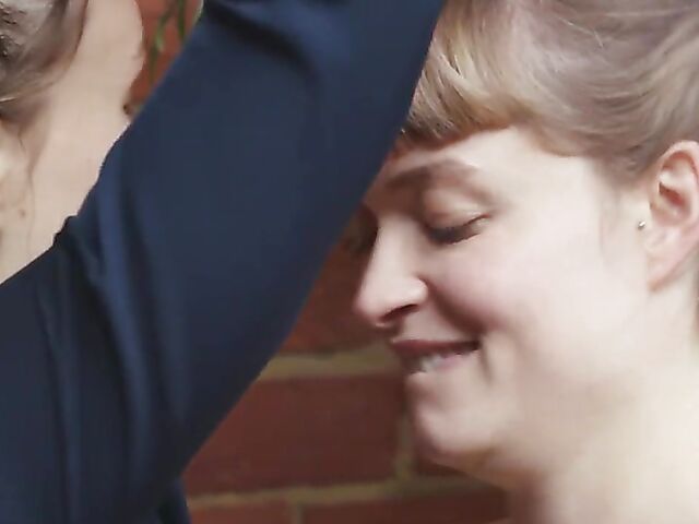 Hairy lesbian maids Laney Day and Olive G fist and finger each other to orgasm