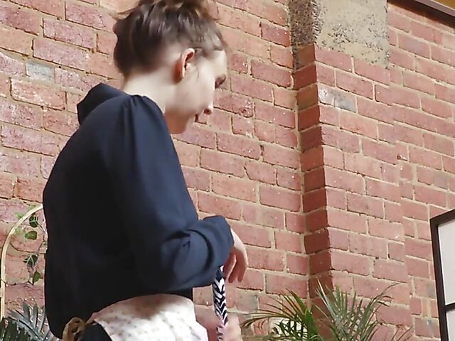 Hairy lesbian maids Laney Day and Olive G fist and finger each other to orgasm