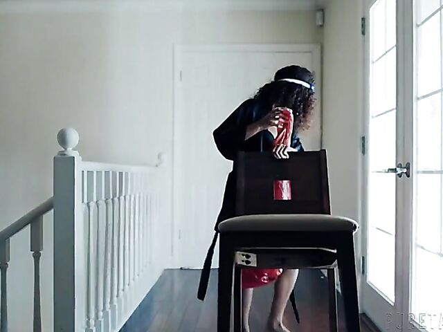 Scarlit Scandal & Jake Adams - Tight ebony interracial fun with a white guy during the pandemic