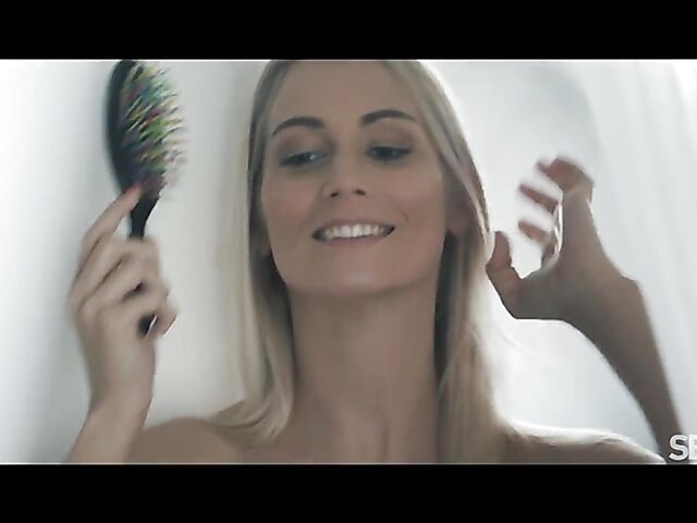 Morning sex in bed with magnificent blonde Sharon White