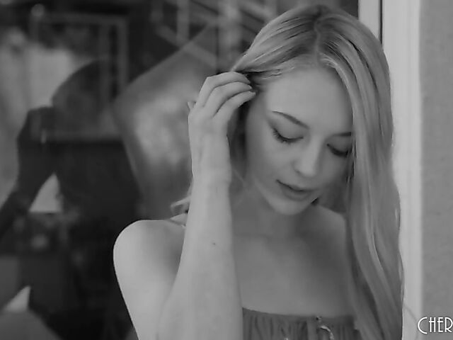 Cute blonde teen in yellow thong Lily Larimar wants to fuck