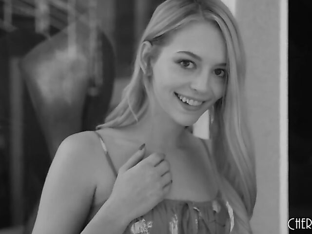 Cute blonde teen in yellow thong Lily Larimar wants to fuck