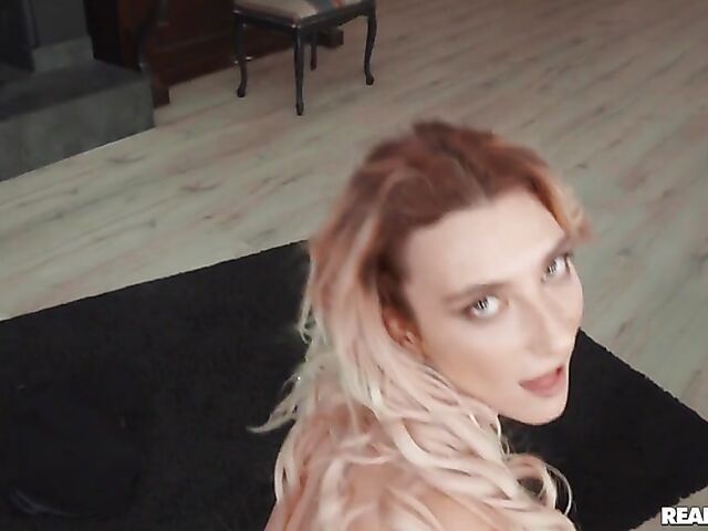 Hot POV in the living room with big boobed Lucia Fernandez