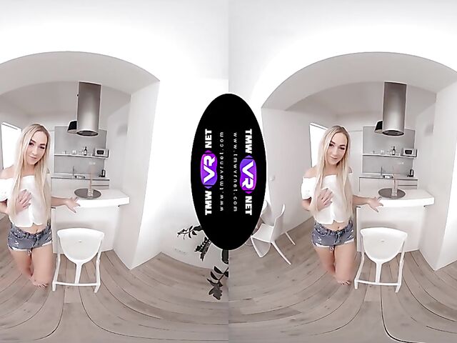 Jenny Wild - Blonde masturbation video in VR 3D 