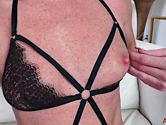 Young looking freckled MILF Summer Cox is back to play with her pink pussy